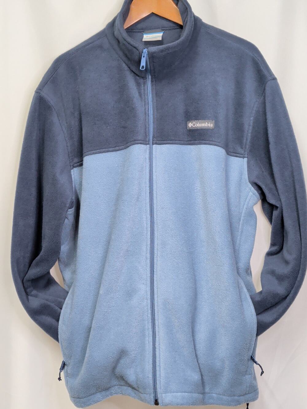 Columbia Full Zipper two-tone blue Fleece Men's XL